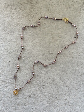 AIHPOS 索壹陆925银雏菊珍珠编制项链