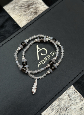 ATELIERSO 方糖水滴灰玛瑙手串