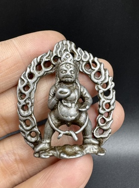 仿古古玩铜器古董杂项收藏密宗天铁佛光黄财神大黑天老货老物件