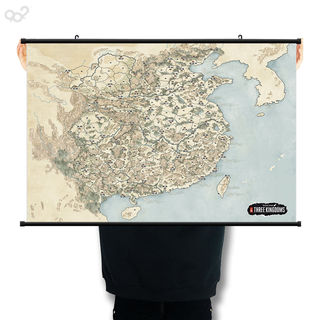 全面战争三国海报挂画 全战三国游戏周边布质防水卷轴画挂画地图