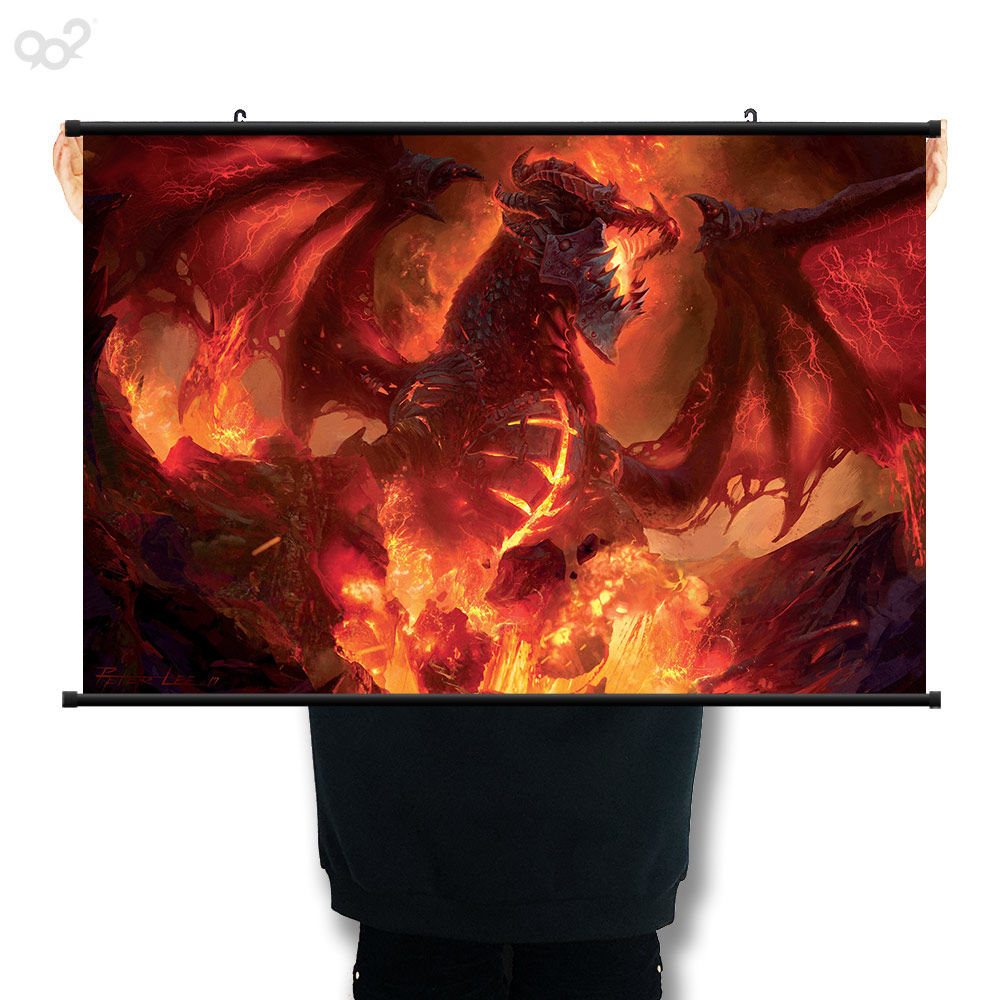 大灾变死亡之翼游戏魔兽世界海报 魔兽wow防水布质卷轴画挂画壁画
