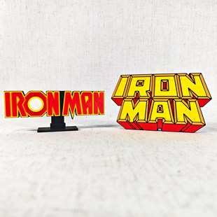 钢铁侠logo标志彩色立体磁贴立牌 ironman文字模型摆件冰箱贴铭牌