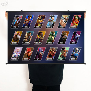 街头霸王6游戏周边海报装饰画 春丽布质防水卷轴画挂画墙画壁画