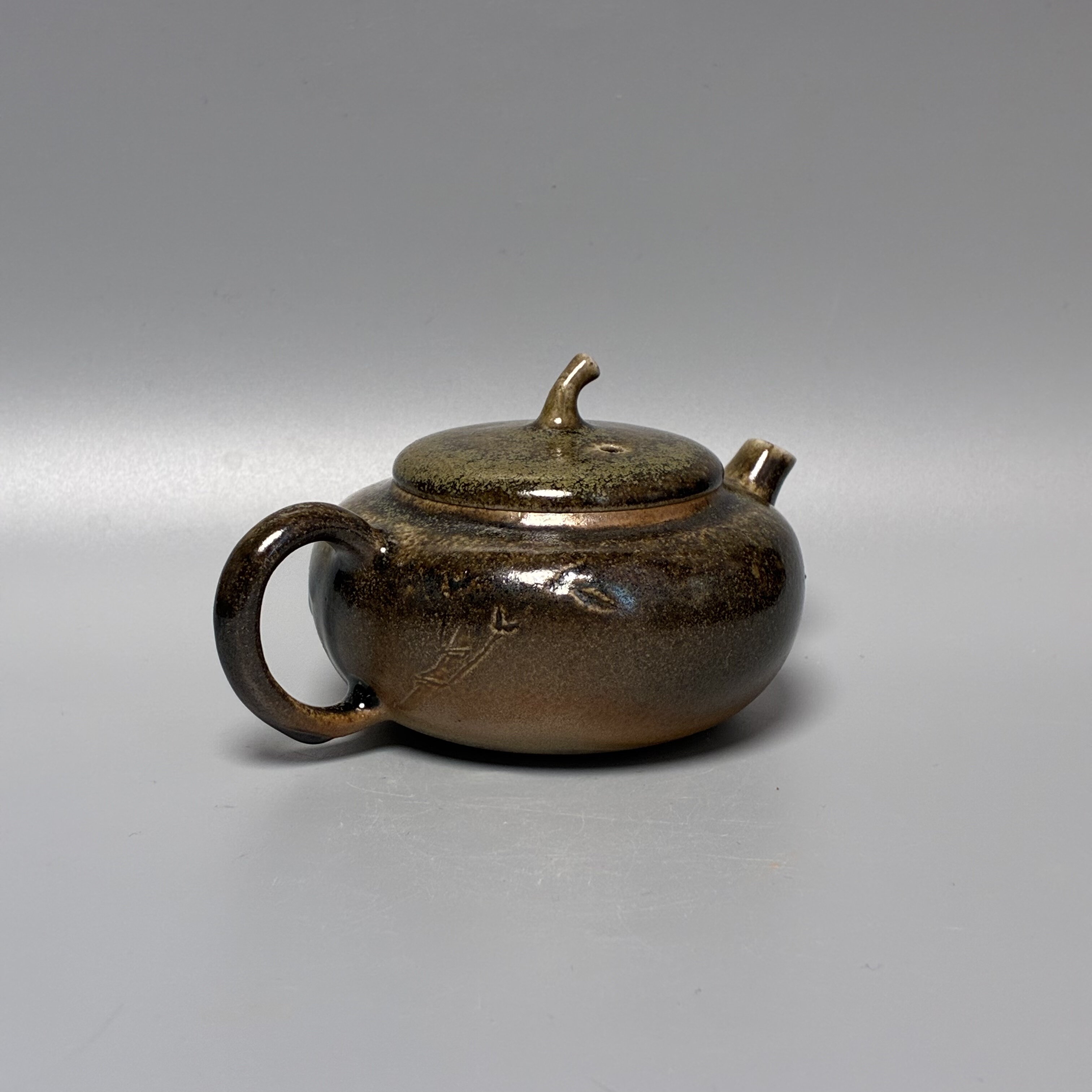 云南建水紫陶茶壶纯手工柴烧壶泡茶壶家用茶具纯天然落灰釉150cc