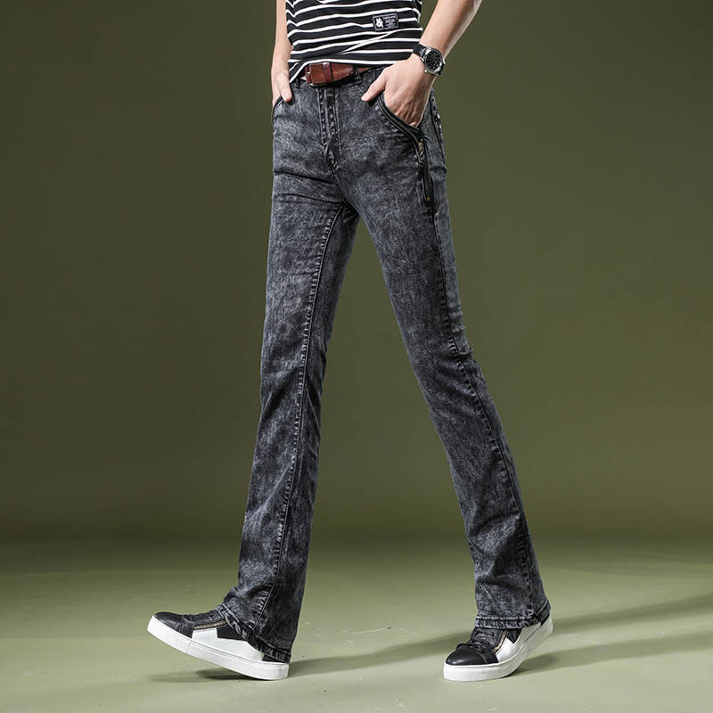 25春秋新款男雪花牛仔长裤 韩版潮弹力修身男微喇叭牛长裤 男牛仔,男装,牛仔裤,淘宝优惠券,粉丝福利购,淘宝优惠卷