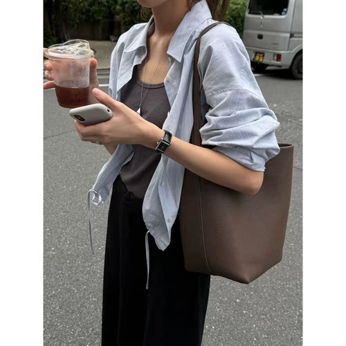 ounce抽绳条纹衬衫韩国26秋新款气质减龄短款翻领长袖上衣女