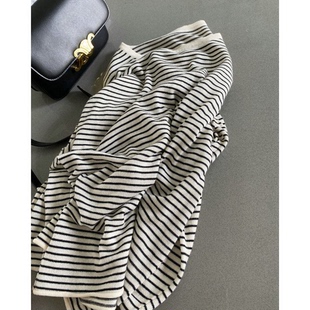 羊毛针织衫 秒发 韩国简约圆领长袖 2026春款 女 万能搭子条纹打底衫