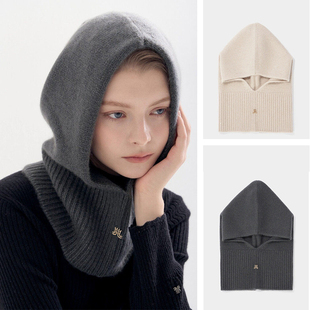 秒发！LANV*N巴拉克拉法帽女韩系高级感围巾一体保暖羊绒针织帽子
