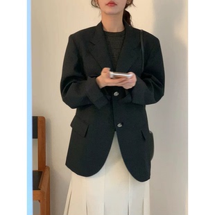 秒发 外套女 韩国鸡蛋家egg设计师26春通勤两粒扣休闲小西服西装