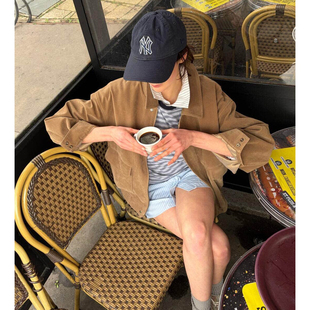 复古设计感机车风麂皮短外套2026春季 韩国宽松休闲拉链夹克女 新款