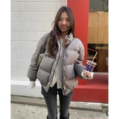 韩国纯色帽子可拆卸修身 秒发 tannat鹅绒羽绒服26冬新款 短外套女