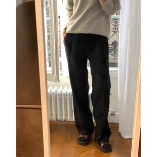 垂感长裤 裤 高智感25冬韩国OUNCE高腰显瘦通勤纯色直筒西装 秒发