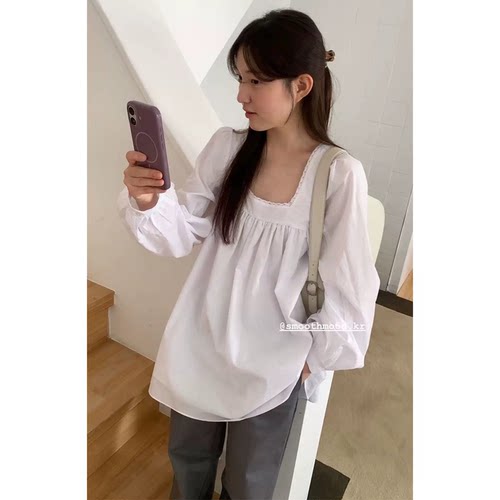 现货！韩国设计师夏新款smoothmood李锦华baby酱同款衬衫连衣裙女