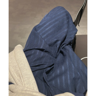 baby酱同款 韩国松紧腰直筒长裤 竖条纹休闲裤 新品 子 2026春季 现货