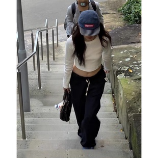 WNY宽松高腰直筒显瘦休闲长裤 韩国GL 子 闭眼入26春新款 现货