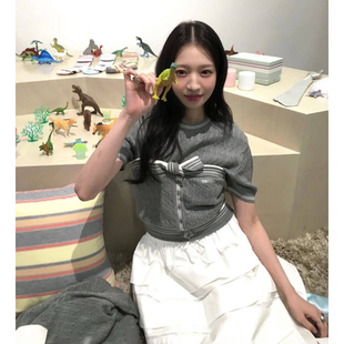 短袖 早春氛围感穿搭韩国2026金智妍同款 开衫 长袖 上衣女 棉抹胸