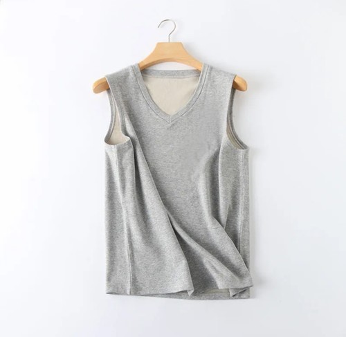 6708男士桑蚕丝拉绒背心 秋冬保暖衬衫内打底男士保暖背心