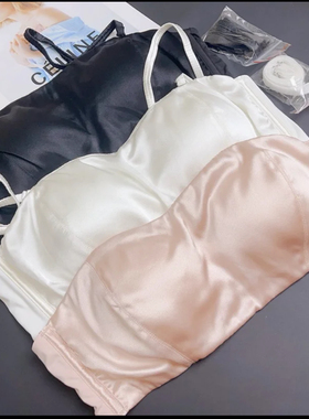 3627 100%桑蚕丝文胸 无钢圈内衣 舒适无肩带文胸抹胸
