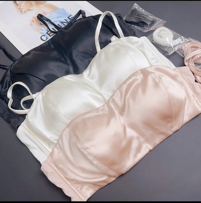 3627 100%桑蚕丝文胸 无钢圈内衣 舒适无肩带文胸抹胸