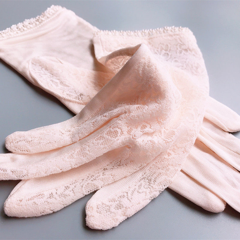 桑蚕丝手套女夏天薄短款防紫外线骑电车防滑透气开车防晒真丝手套