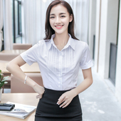 短袖 女职业衬衫 修身 简约学生范雪纺打底衫 2022新款 OL正装 春夏装