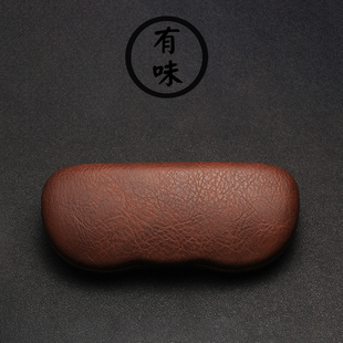 高檔定制高品質(zhì)復古瘋馬皮超耐壓便攜簡約時尚 近視眼鏡盒大墨鏡盒