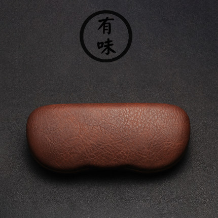 高档定制高品质复古疯马皮超耐压便携简约时尚近视眼镜盒大墨镜盒