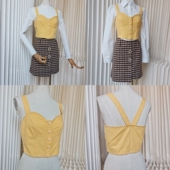 包邮 搭配好物纯色单排扣外搭吊带短马甲0.080kg两件 聆家 清仓