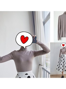 【聆家】清仓~han单简约基础款百搭高领打底上衣0.160kg两件包邮