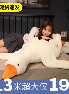 大白鹅抱枕毛绒玩具大鹅公仔布娃娃夹腿睡觉玩偶生日礼物女生迷你