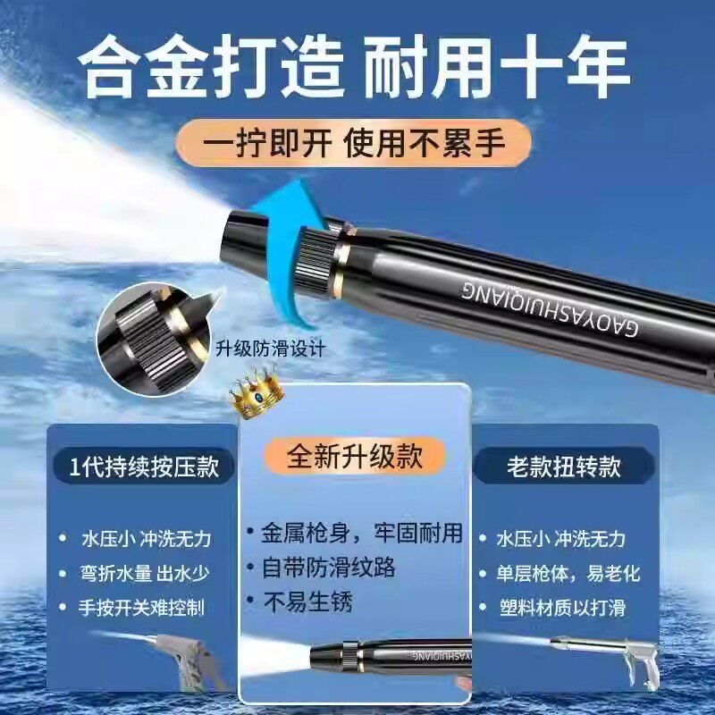 德国科技魔法水枪高压伸缩喷头多功能强劲增压套装金刚清洗车神器