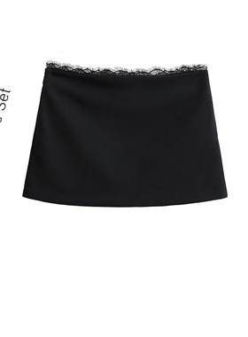 辣妹睫毛蕾丝花边半身裙女夏季新款包臀短裙低腰显瘦短款西装裙子