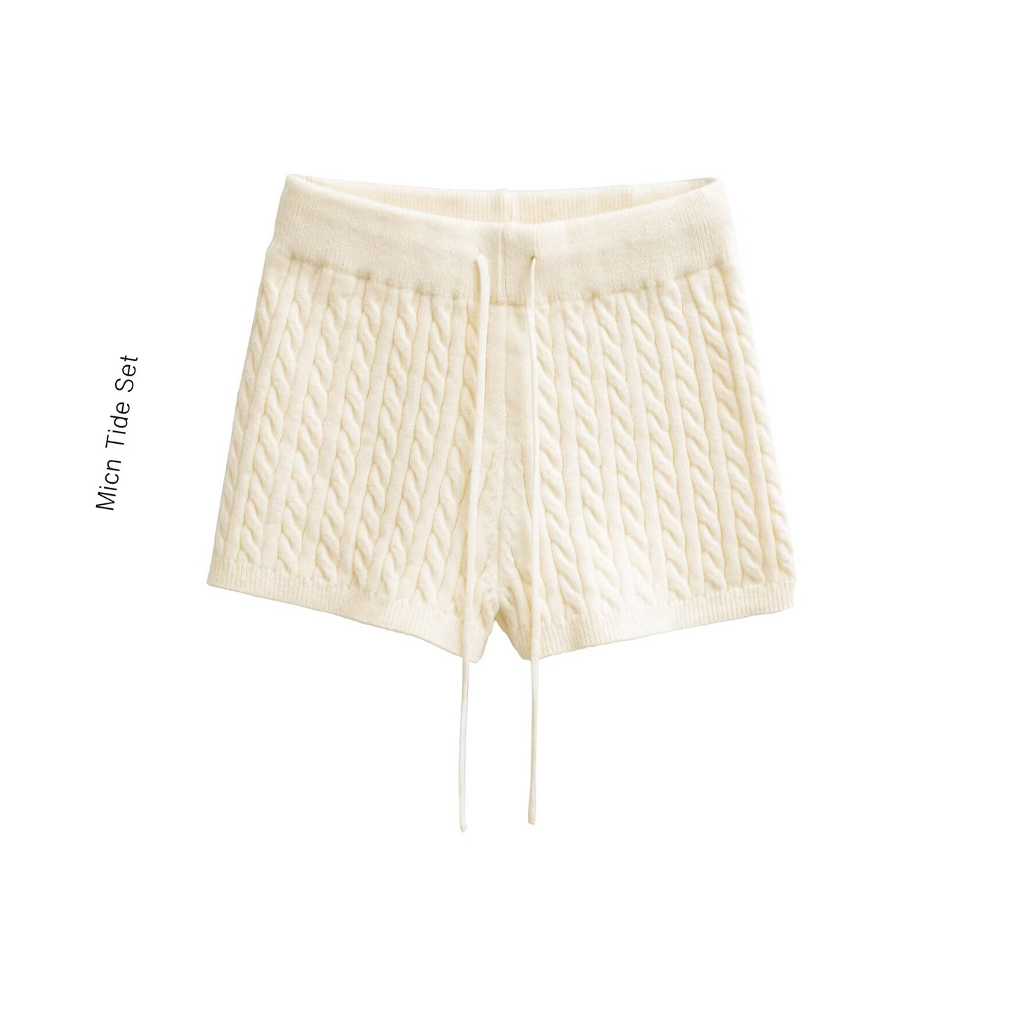 辣妹温柔风软糯麻花针织阔腿裤女秋冬高腰显瘦抽绳毛线休闲短裤,女装/女士精品,休闲裤,淘宝优惠券,粉丝福利购,淘宝优惠卷