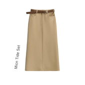 原创通勤风西装 刺绣高级感A字包臀长裙子 后开叉半身裙女春夏新款