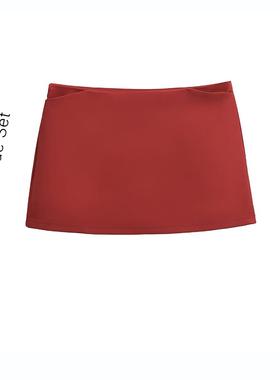 BM MICN红色半身裙女夏季设计感修身显瘦a字裙包臀裙辣妹短款裙子