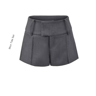 裤 四色经典 女宽腰带压线休闲西装 显瘦基础短裤 万金油2.0挺阔修身