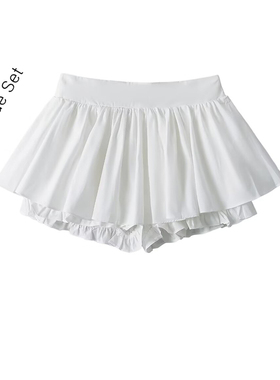 白色低腰防走光超短裙女夏季新款纯欲风a字长腿辣妹蓬蓬半身裤裙