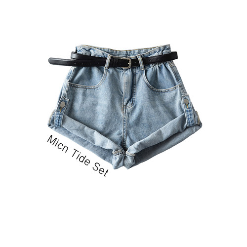 欧美复古宽松卷边显瘦辣妹热裤