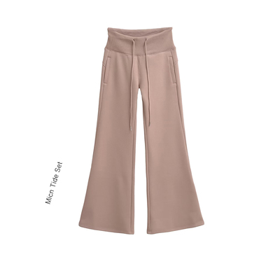 加绒喇叭卫裤女秋冬新款