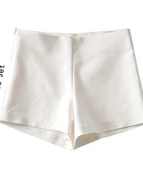 欧美ins外穿修身翘臀休闲运动黑色打底裤美式复古夏天薄款短裤女