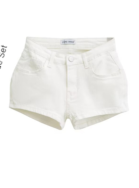 韩系纯欲高腰修身显瘦白色丰胯短裤牛仔裤女基础舒适感包臀热裤