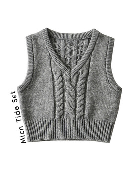 女团风毛衣针织马甲女春装新款外搭内搭背心坎肩配JK制服上衣
