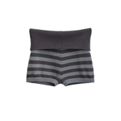 显瘦翻边松紧腰热裤 MICN辣妹性感黑灰条纹针织短裤 女弹力修身