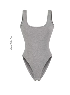 欧美=U领性感露背连体吊带背心女紧身弹力内搭打底连体打底上衣