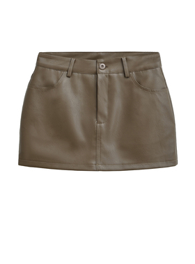 BM MICN辣妹防走光超短裙女高级感A字包臀pu皮半身裙高腰显瘦裤裙