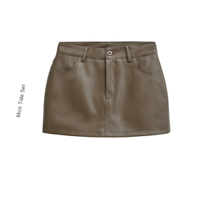 裙 MICN辣妹防走光超短裙女高级感A字包臀pu皮半身裙高腰显瘦裤