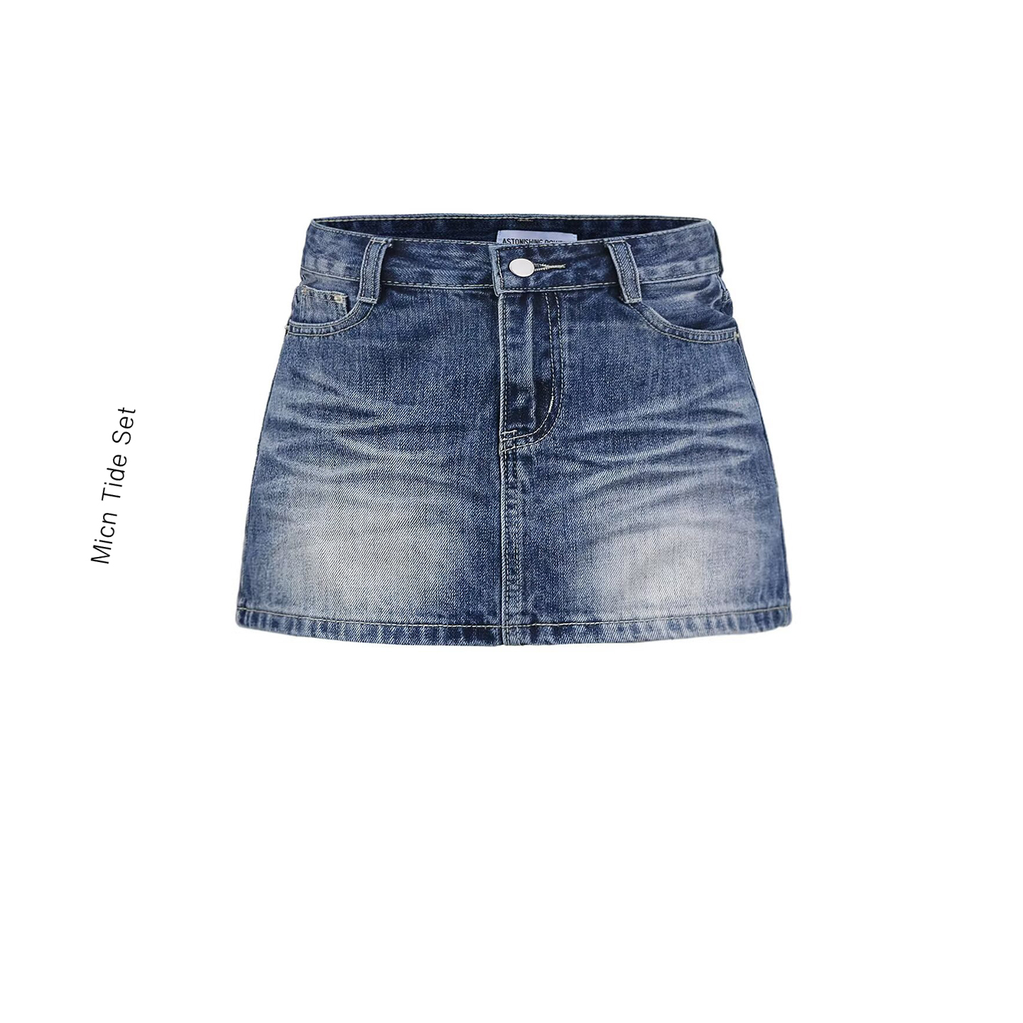 美少女的Mini裙裤|低腰紧身弹力贴袋牛仔短裙复古水洗包臀半身裙