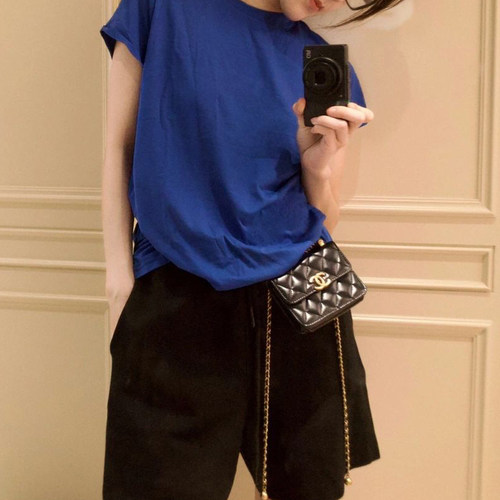 百搭薄款克莱因蓝色莱赛尔纤维女