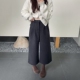 女加厚2025冬季 新款 时尚 羊绒呢八分阔腿裤 显瘦小个子百搭休闲裤