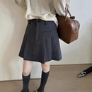 羊毛呢百褶半身裙女欧货2025冬季 高腰显瘦休闲A字防走光短裙 新款